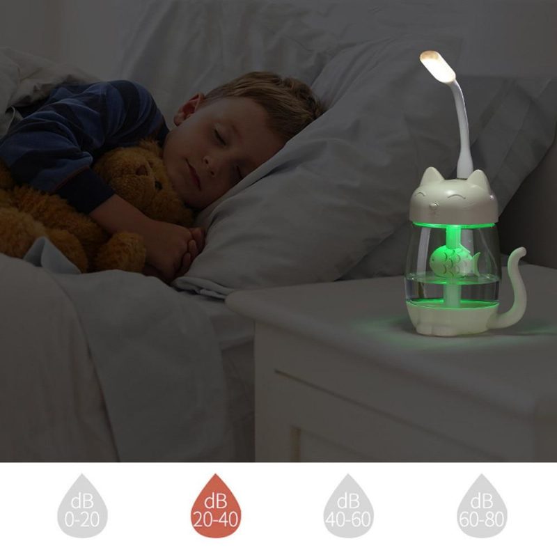 3 En 1 Ventilateur Et Diffuseur De Lampe Aromatique À Led Chat Mignon