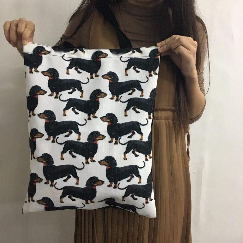 Adorable Sac Cabas Noir À Imprimé Chat