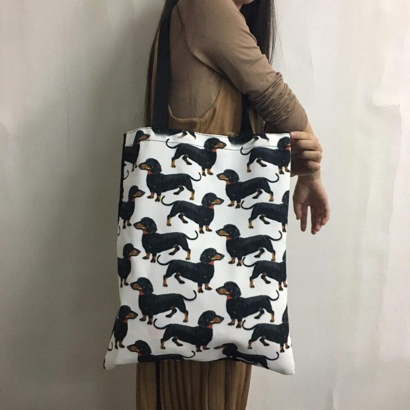 Adorable Sac Cabas Noir À Imprimé Chat