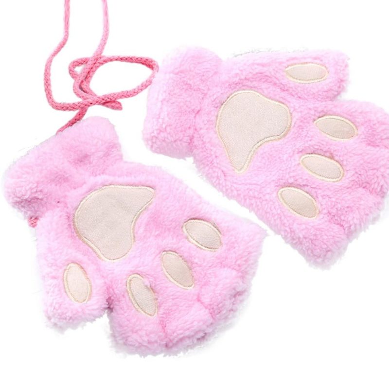 Adorables Mitaines En Peluche Avec Griffes De Chat