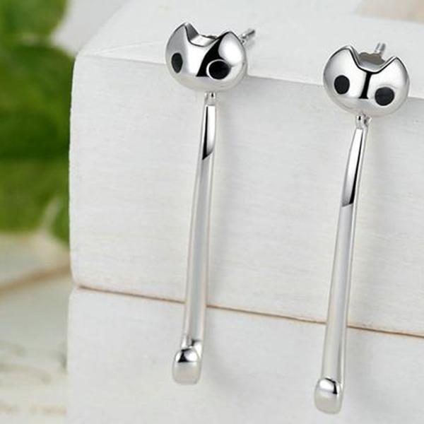 Bijoux Boucles D'oreilles Longues En Argent Sterling 925