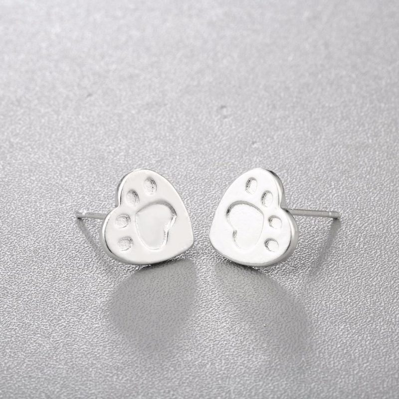 Boucles D'oreilles Coeur Empreinte De Patte