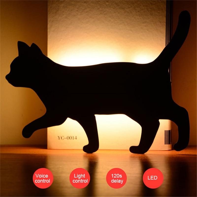 Capteur Et Capteur De Voix Led Lampe Chat Mignon