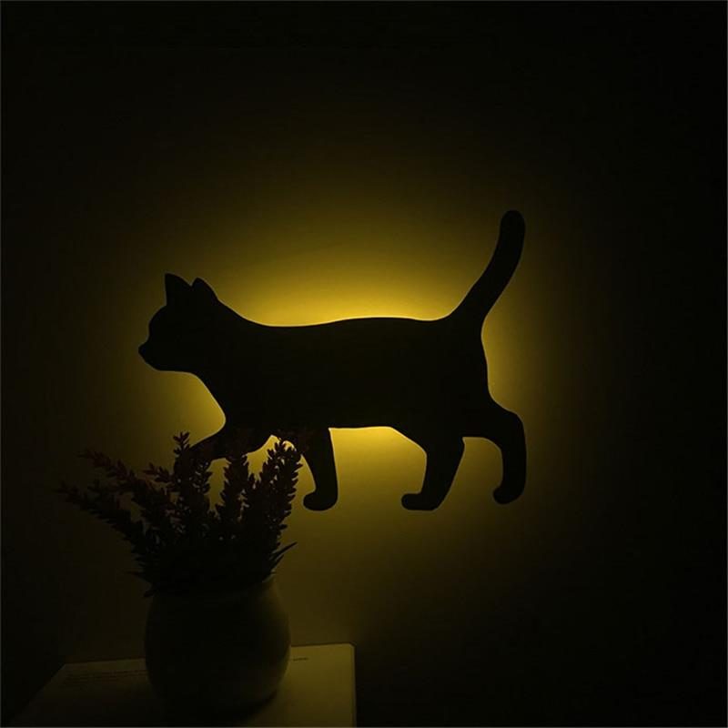 Capteur Et Capteur De Voix Led Lampe Chat Mignon