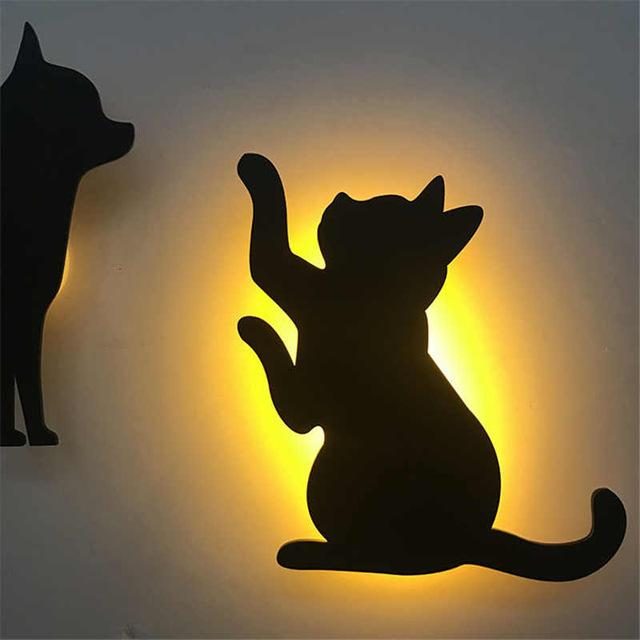 Capteur Et Capteur De Voix Led Lampe Chat Mignon