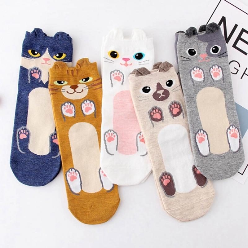 Chaussettes En Coton Chaud Japonais Chat Mignon