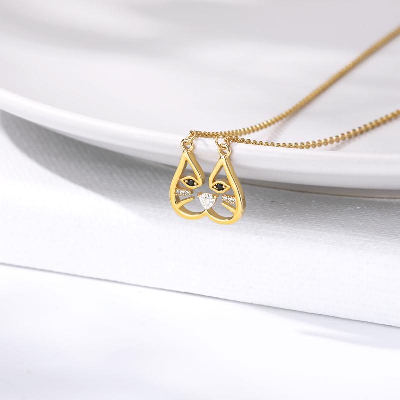 Collier Pendentifs Chat Mignon