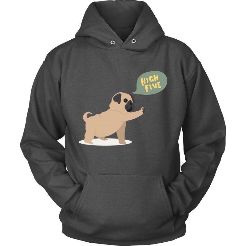 Conception De Sweat À Capuche High Five Fat Pug