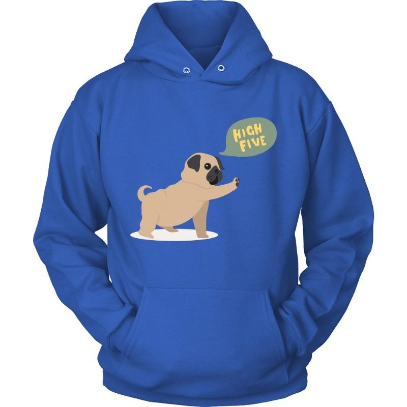 Conception De Sweat À Capuche High Five Fat Pug