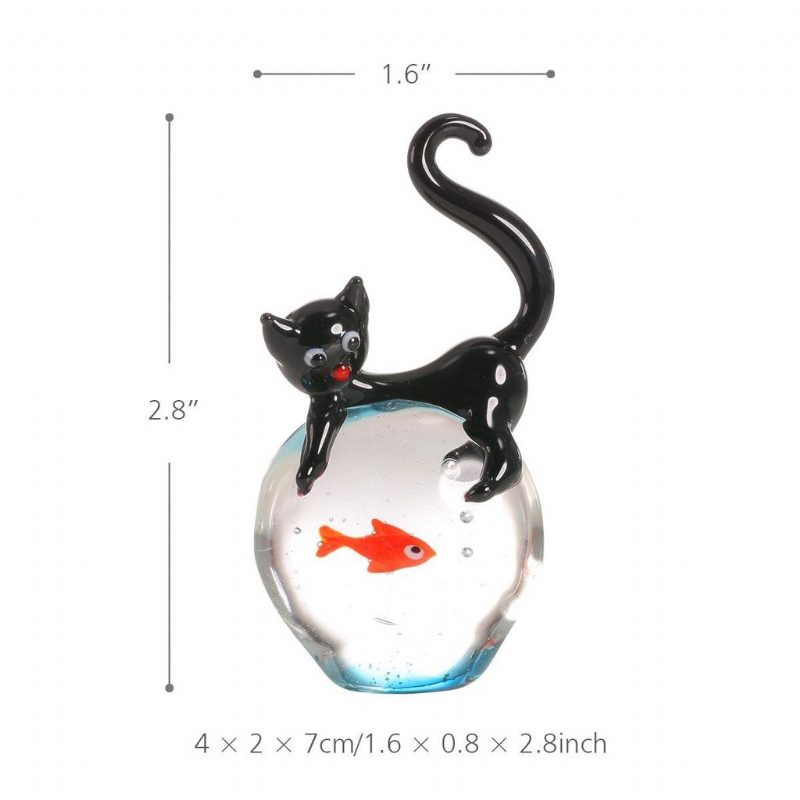 Figurine Chat Et Poisson Rouge