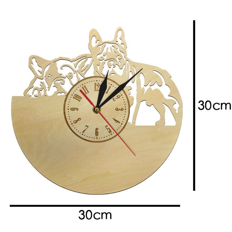 Horloge Murale 3d Design Bouledogue Français