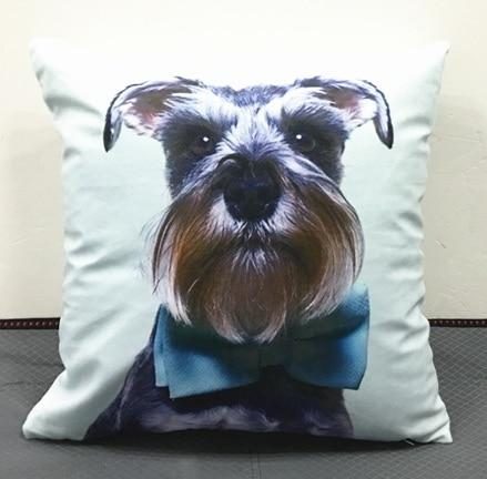 Jolie Housse De Coussin À Imprimé Schnauzer