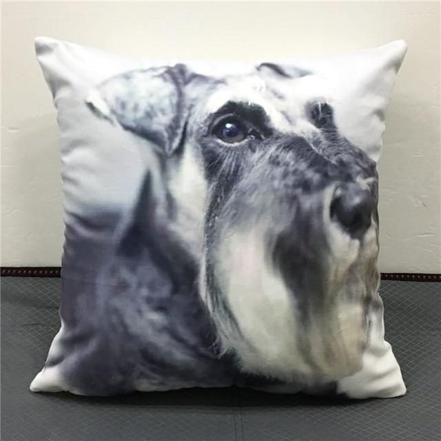 Jolie Housse De Coussin À Imprimé Schnauzer