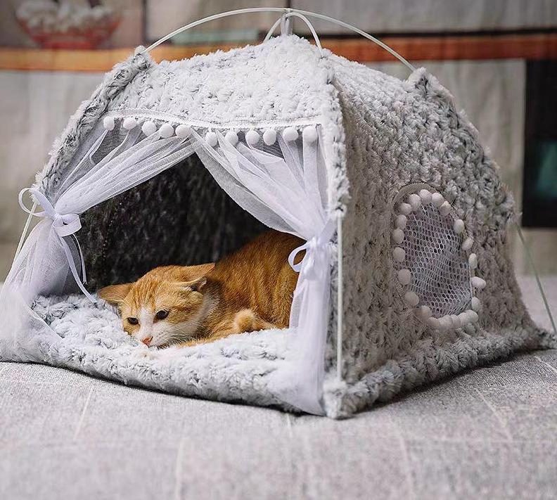 Maison De Chat Tente Semi-fermée