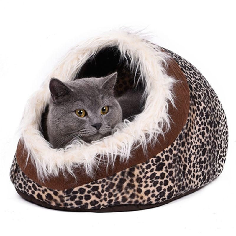 Maison De Lit Grotte Pour Chat Avec Coussin Amovible Et Fond Imperméable