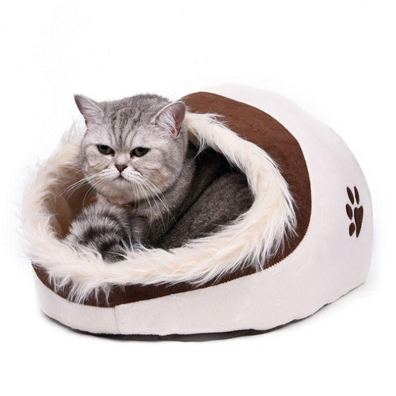 Maison De Lit Grotte Pour Chat Avec Coussin Amovible Et Fond Imperméable