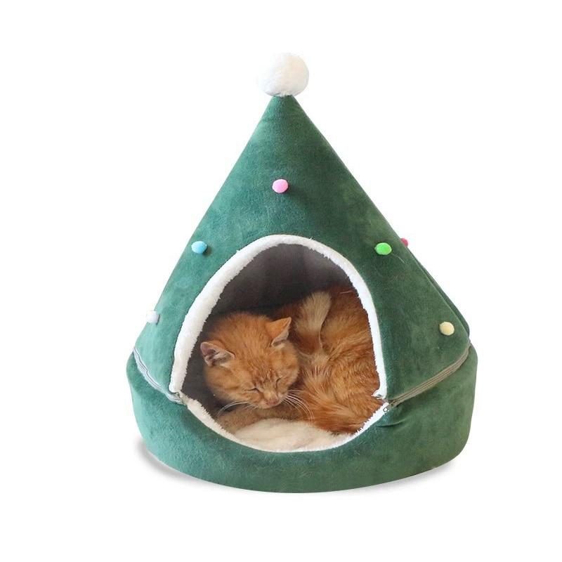 Maison Pour Animaux De Compagnie En Forme D'arbre De Noël