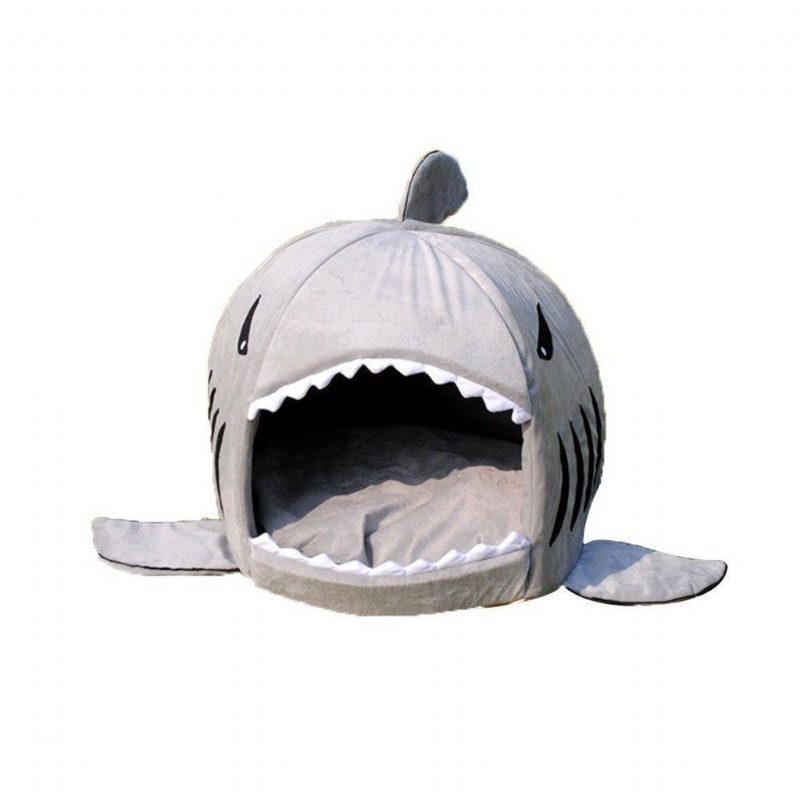 Maison Pour Chat Requin Avec Coussin De Lit Amovible