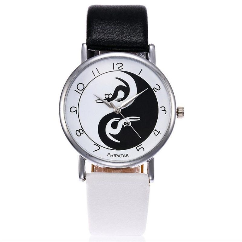 Montre-bracelet Design Chat Yin Yang