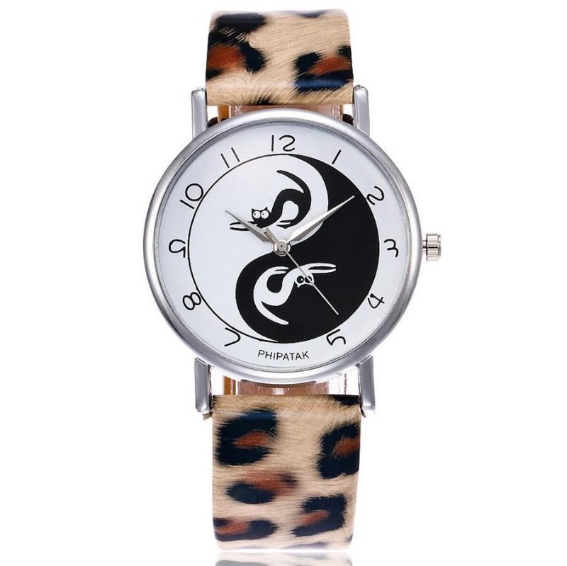 Montre-bracelet Design Chat Yin Yang