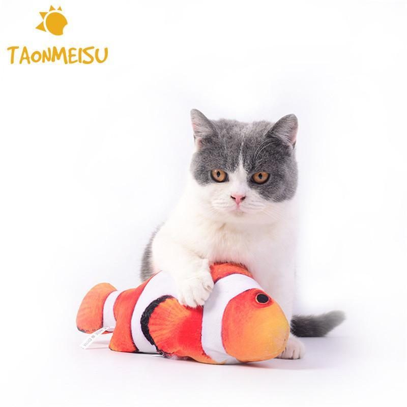 Oreiller De Chat En Forme De Poisson Clown Jouet De Poche Cataire