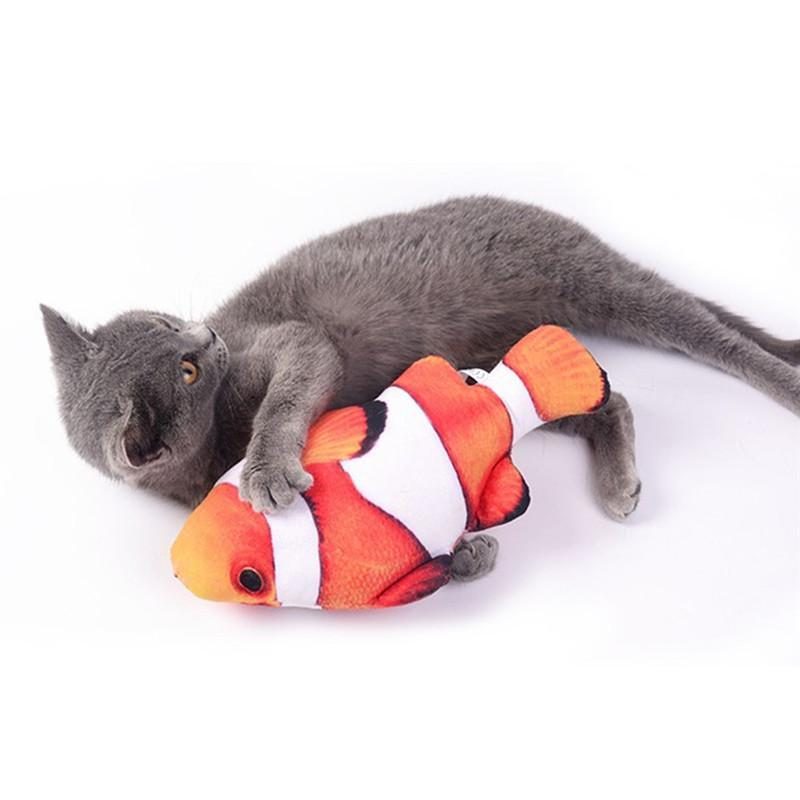 Oreiller De Chat En Forme De Poisson Clown Jouet De Poche Cataire