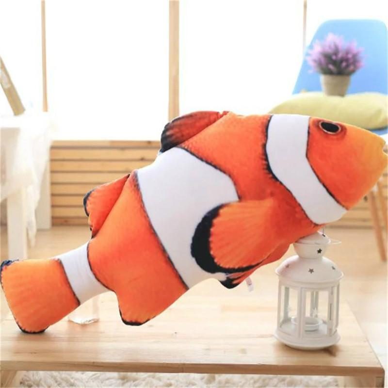 Oreiller De Chat En Forme De Poisson Clown Jouet De Poche Cataire