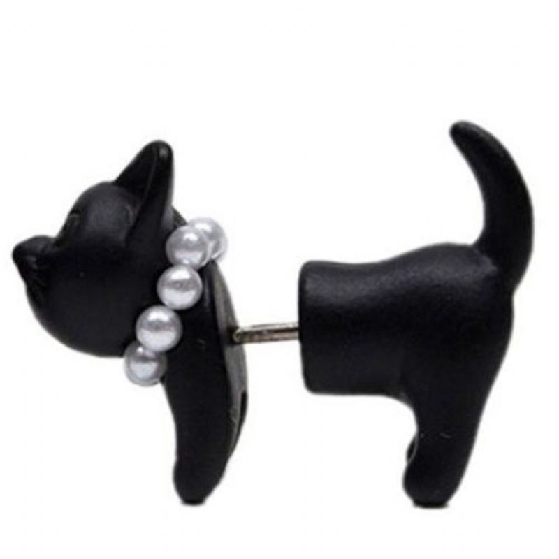 Paire De Boucles D'oreilles Chat Mignon