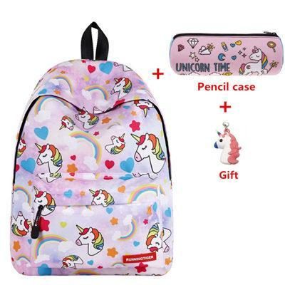 Sac À Dos Design Licorne Rose Avec Cadeau Gratuit