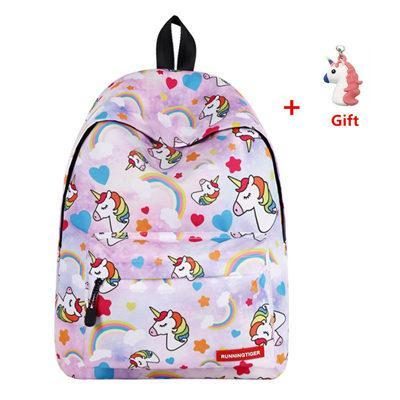 Sac À Dos Design Licorne Rose Avec Cadeau Gratuit