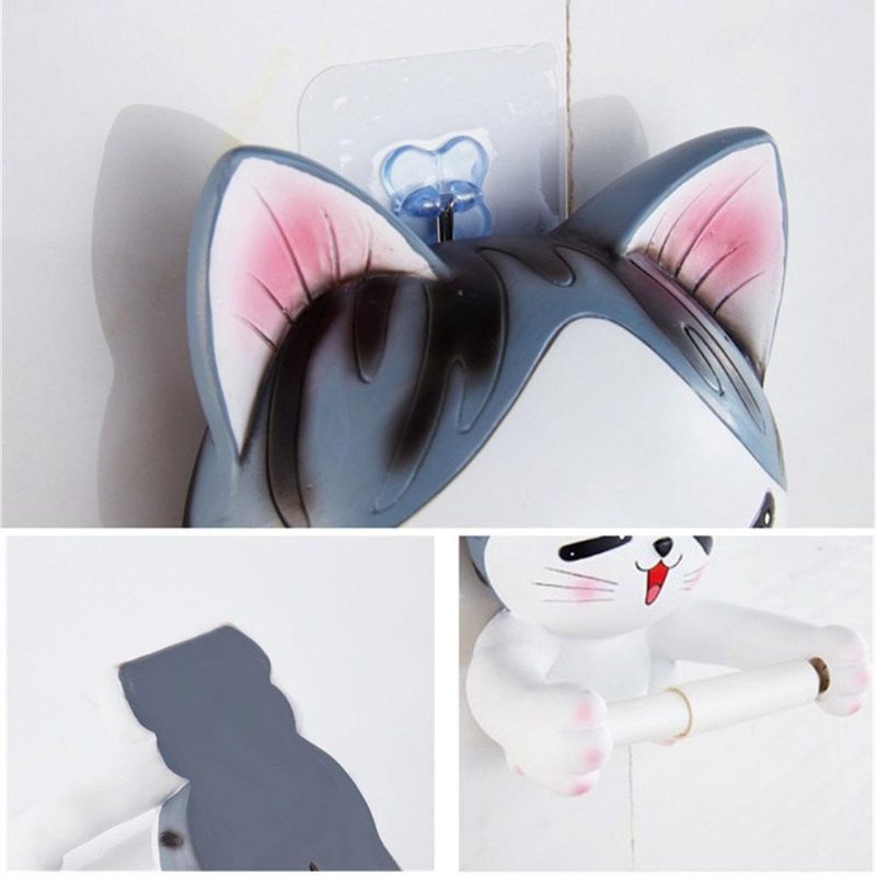 Support De Papier Toilette Dessin Animé Créatif Chat 3d