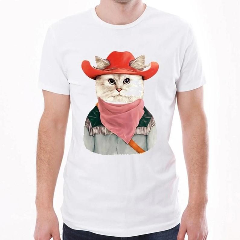 T-shirt Drôle De Chat De Rodéo