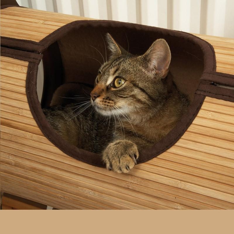 Tunnel De Lit De Chat En Bambou De Radiateur Naturel