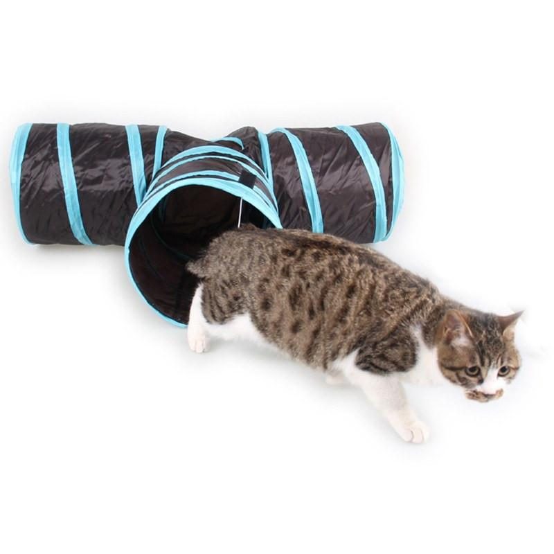 Tunnel Pour Chat Pliable À 3 Voies Avec Ballon