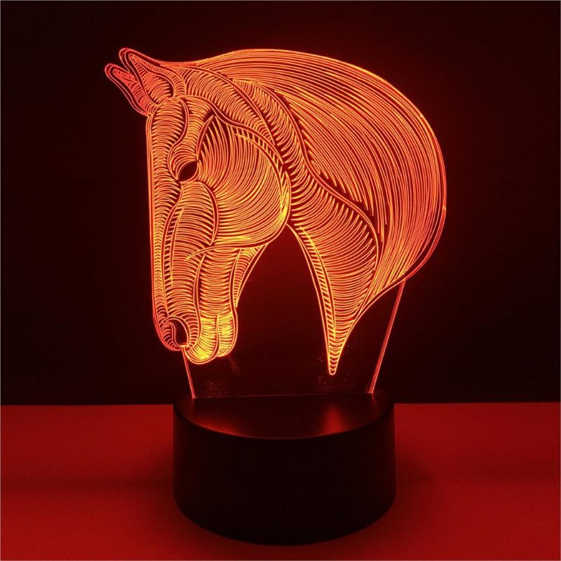 Veilleuse Led Tête De Cheval 3d