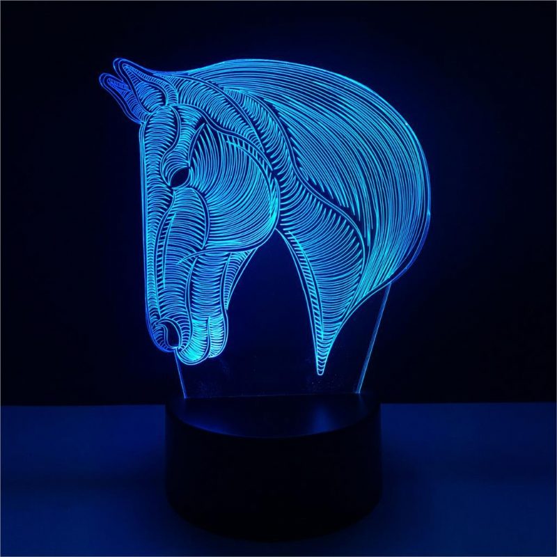 Veilleuse Led Tête De Cheval 3d